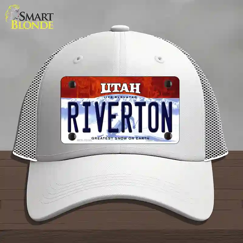 HAT19-MLP-10195 Riverton Utah Novelty License Plate Hat, Mesh - White