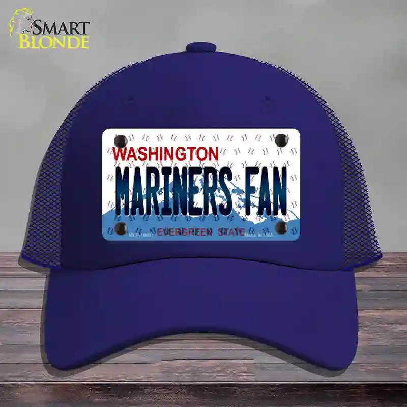 HAT18-MLP-10801 Mariners Fan Washington Novelty License Plate Hat, Mesh - Royal Blue