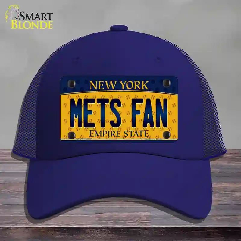 HAT18-MLP-10802 Mets Fan   York Novelty License Plate Hat, Mesh - Royal Blue