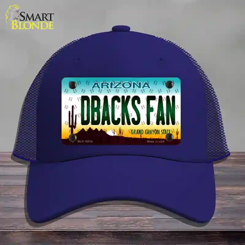 HAT18-MLP-10814 Dbacks Fan Arizona Novelty License Plate Hat, Mesh - Royal Blue