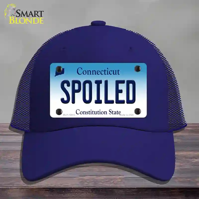 HAT18-MLP-10913 Spoiled Connecticut Novelty License Plate Hat, Mesh - Royal Blue