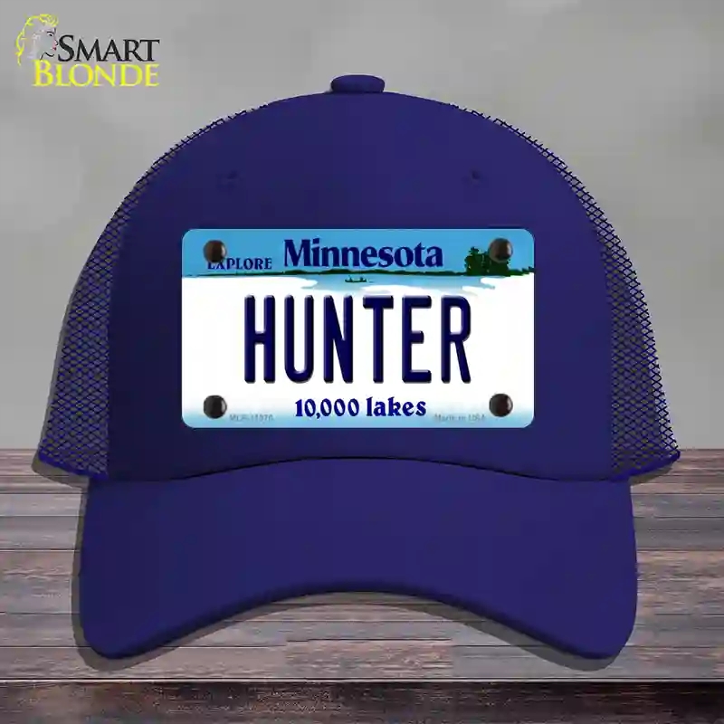 HAT18-MLP-11076 Hunter Minnesota State Novelty License Plate Hat, Mesh - Royal Blue