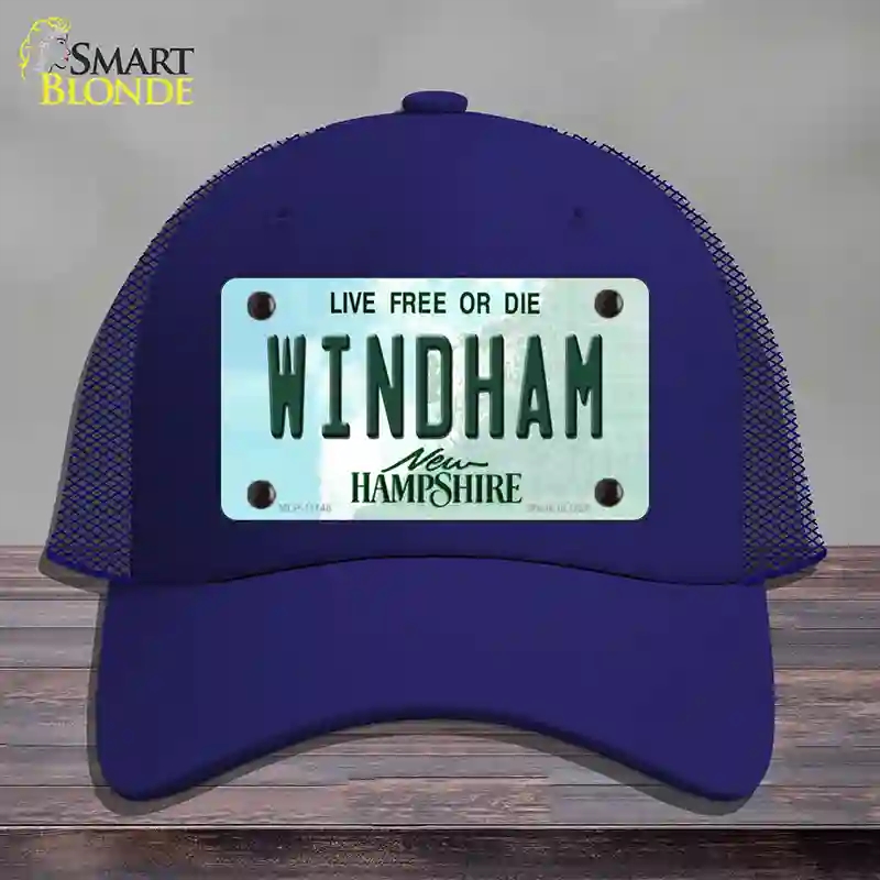 HAT18-MLP-11148 Windham   Hampshire State Novelty License Plate Hat, Mesh - Royal Blue