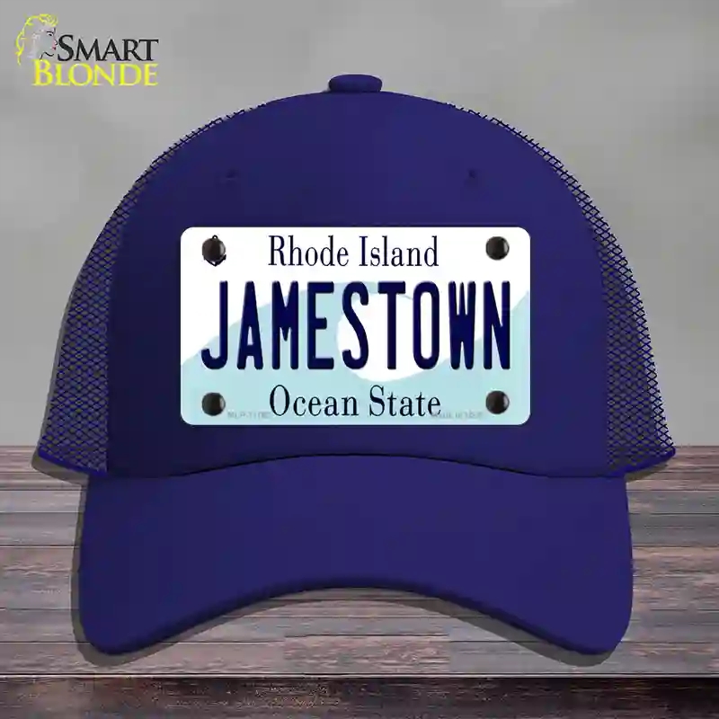 HAT18-MLP-11193 Jamestown Rhode Island State Novelty License Plate Hat, Mesh - Royal Blue