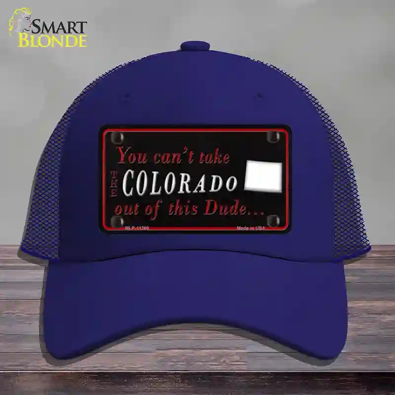 HAT18-MLP-11260 Colorado Dude Novelty License Plate Hat, Mesh - Royal Blue