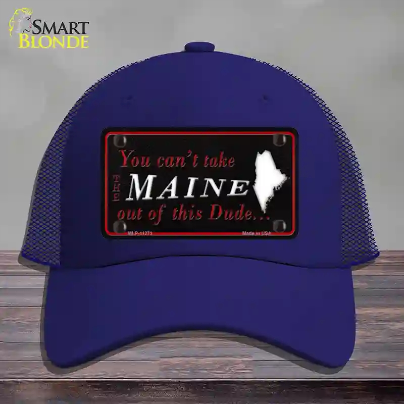 HAT18-MLP-11273 Maine Dude Novelty License Plate Hat, Mesh - Royal Blue
