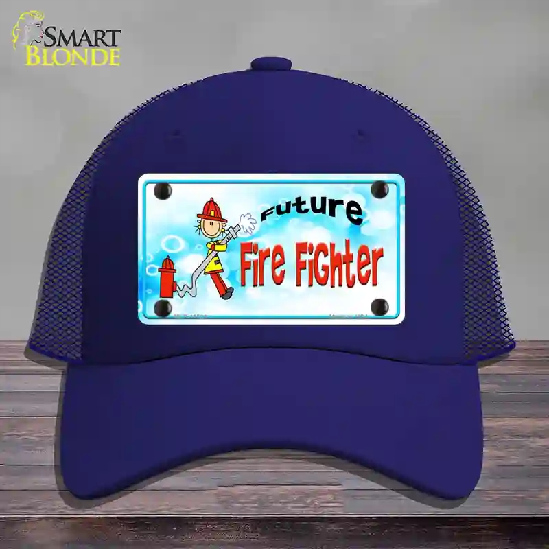 HAT18-MLP-11539 Future Fire Fighter Novelty License Plate Hat, Mesh - Royal Blue