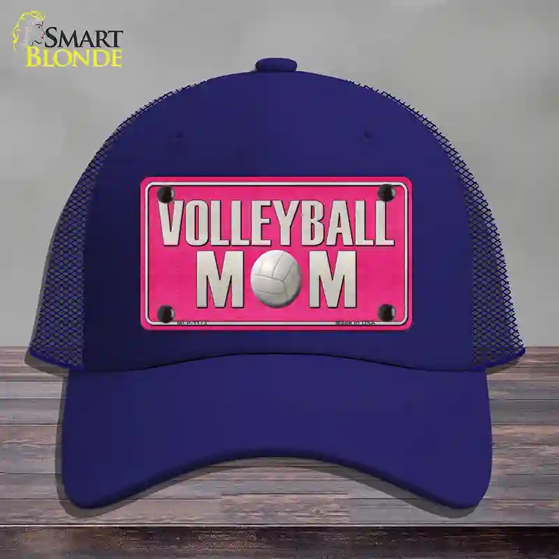 HAT18-MLP-1173 Volleyball Mom Novelty License Plate Hat, Mesh - Royal Blue