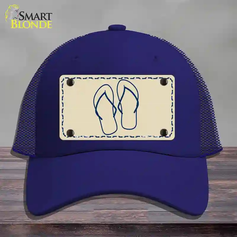 HAT18-MLP-1178 Flip Flops Novelty License Plate Hat, Mesh - Royal Blue