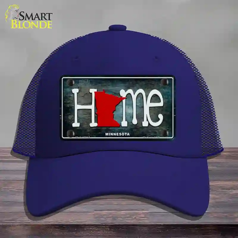 HAT18-MLP-12014 Minnesota Home State Outline Novelty License Plate Hat, Mesh - Royal Blue
