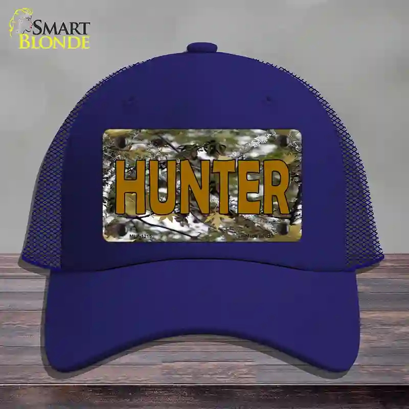 HAT18-MLP-1215 Hunter Camouflage Novelty License Plate Hat, Mesh - Royal Blue