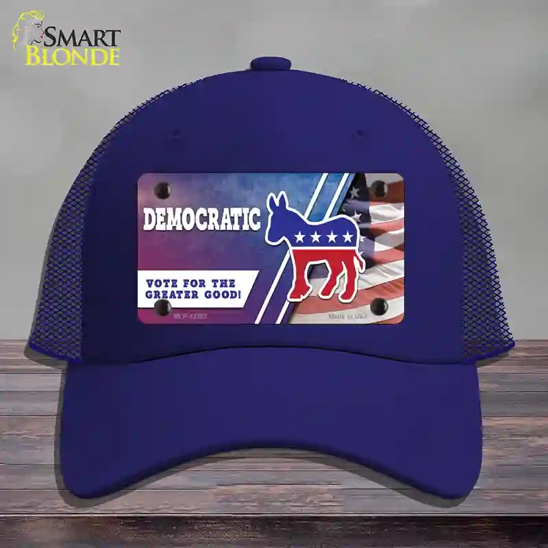 HAT18-MLP-12267 Democratic Vote for Greater Good Novelty License Plate Hat, Mesh - Royal Blue