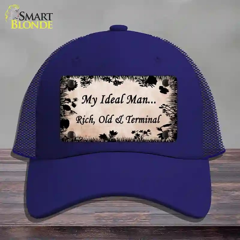 HAT18-MLP-1227 Rich Old & Terminal Novelty License Plate Hat, Mesh - Royal Blue