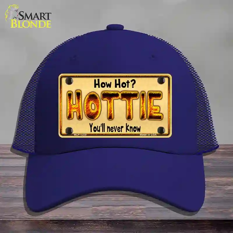 HAT18-MLP-1229 Hottie Know Novelty License Plate Hat, Mesh - Royal Blue