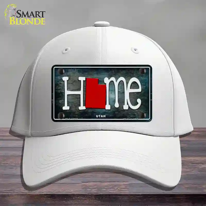 HAT21-MLP-12035 Utah Home State Outline Novelty License Plate Hat, Cotton - White