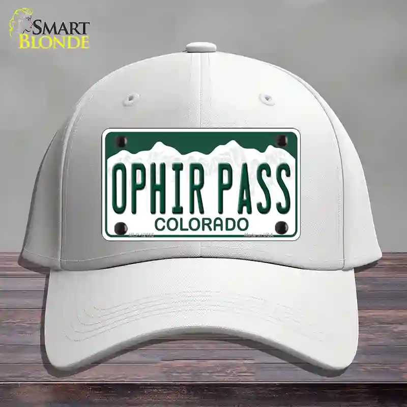 HAT21-MLP-12155 Ophir Pass Colorado Novelty License Plate Hat, Cotton - White