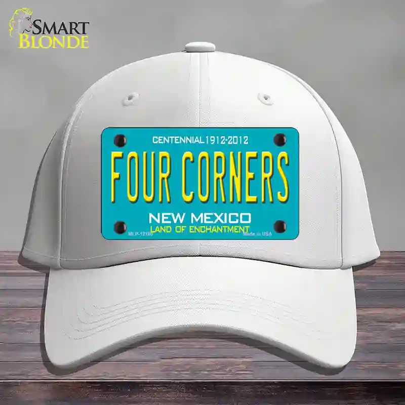 HAT21-MLP-12160 Four Corners Teal   Mexico Novelty License Plate Hat, Cotton - White