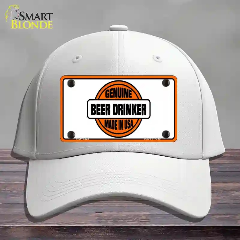 HAT21-MLP-1228 Genuine Beer Drinker Novelty License Plate Hat, Cotton - White