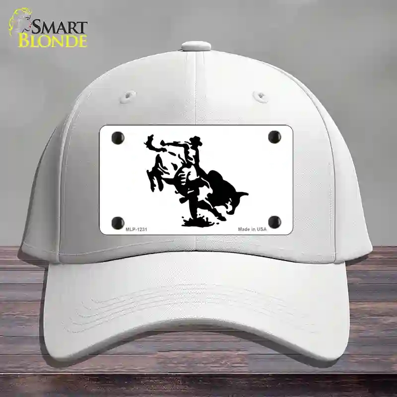 HAT21-MLP-1231 Bull Rider Novelty License Plate Hat, Cotton - White