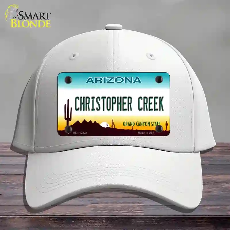 HAT21-MLP-12328 Christopher Creek Arizona Novelty License Plate Hat, Cotton - White