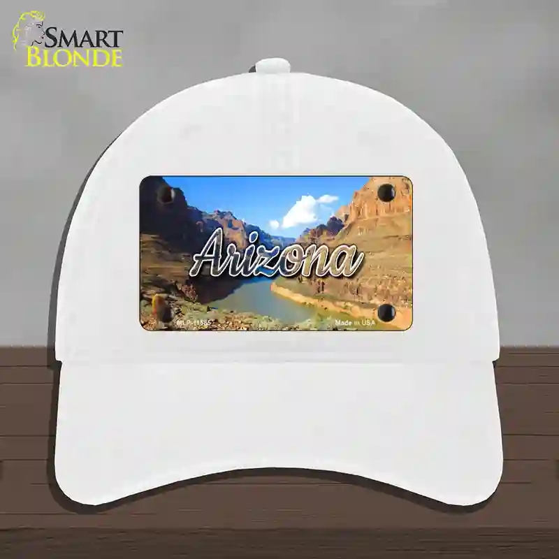 HAT14-MLP-11585 Arizona Canyon State Novelty License Plate Hat, Unconstructed Cotton - White