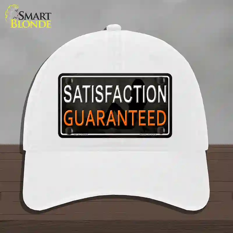 HAT14-MLP-11664 Satisfaction Guaranteed Novelty License Plate Hat, Unconstructed Cotton - White
