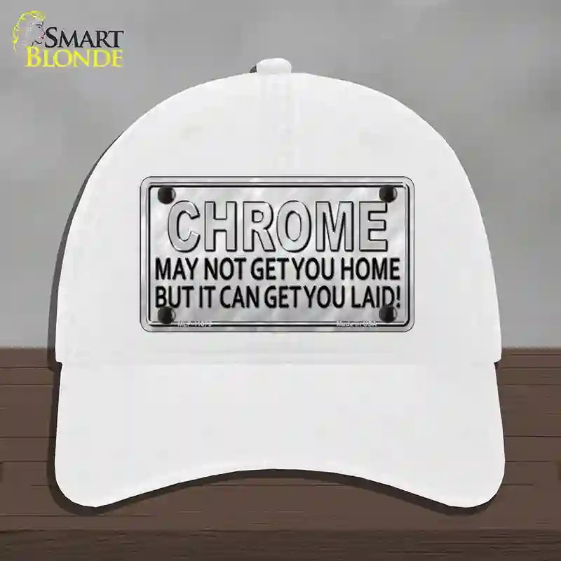 HAT14-MLP-11675 Chrome May Not Get You Home Novelty License Plate Hat, Unconstructed Cotton - White