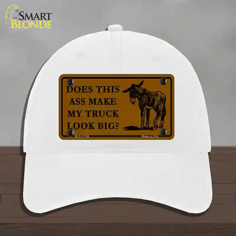 HAT14-MLP-11704 Does This Ass Novelty License Plate Hat, Unconstructed Cotton - White