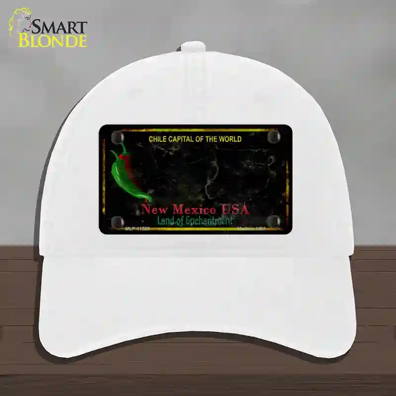 HAT14-MLP-11755   Mexico Black Blank Rusty State Novelty License Plate Hat, Unconstructed Cotton - White
