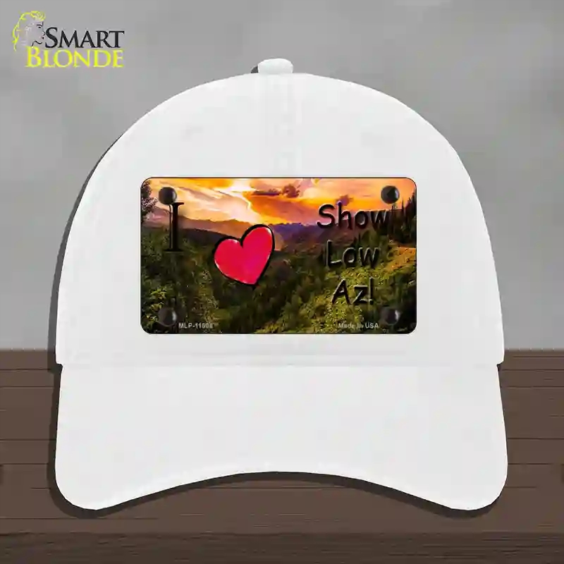 HAT14-MLP-11806 Show Low Valley Arizona Novelty License Plate Hat, Unconstructed Cotton - White