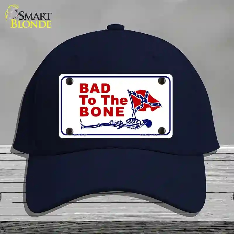 HAT20-MLP-1127 Bad to the Bone Novelty License Plate Hat, Cotton - Navy