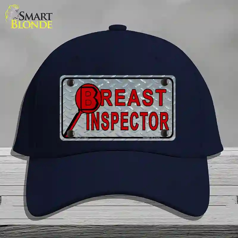 HAT20-MLP-1163 Breast Inspector Novelty License Plate Hat, Cotton - Navy