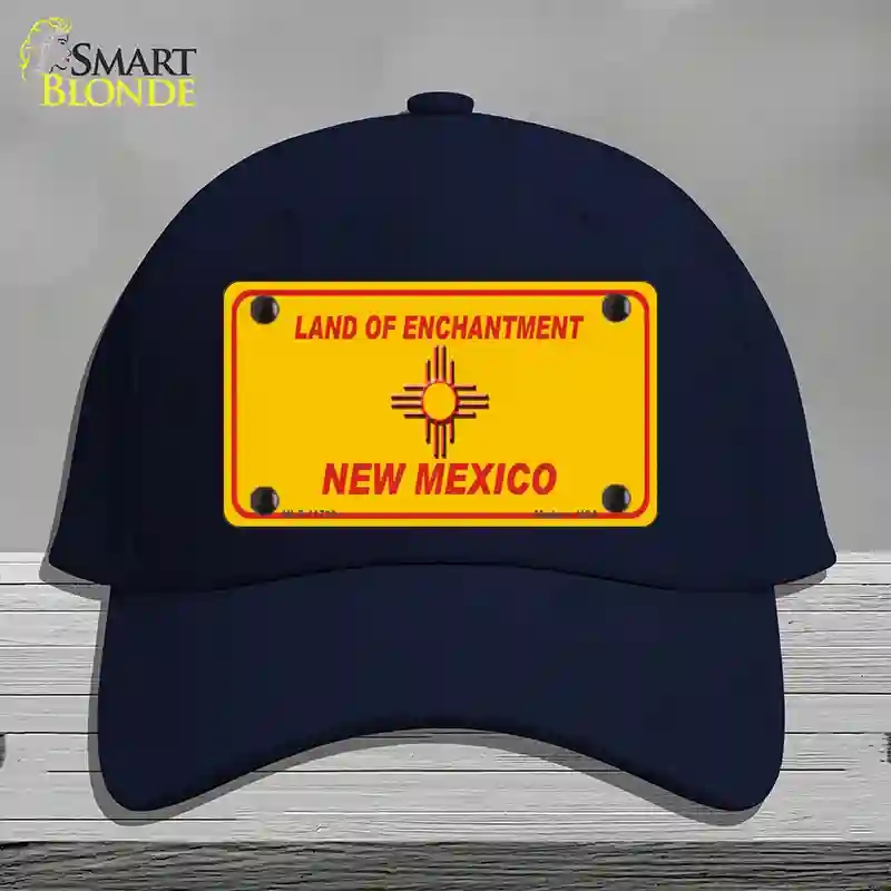HAT20-MLP-11736   Mexico Blank Yellow State Novelty License Plate Hat, Cotton - Navy