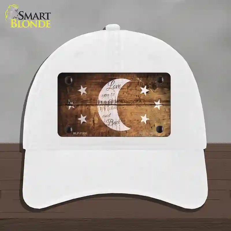 HAT14-MLP-11935 The Moon & Back Novelty License Plate Hat, Unconstructed Cotton - White