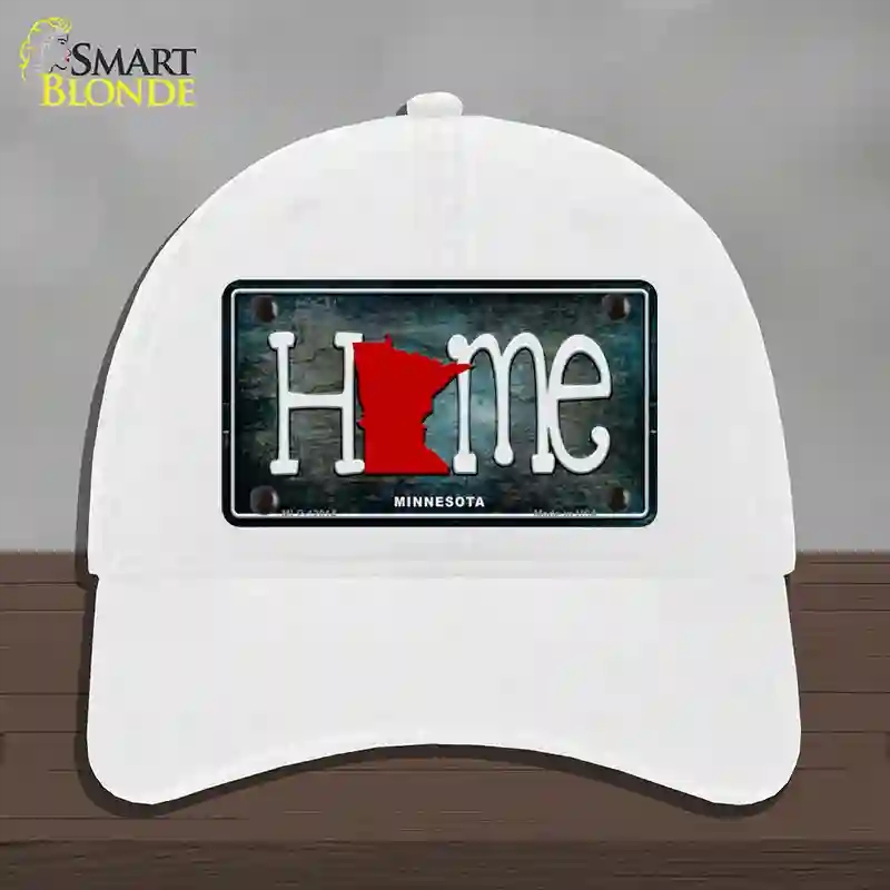 HAT14-MLP-12014 Minnesota Home State Outline Novelty License Plate Hat, Unconstructed Cotton - White