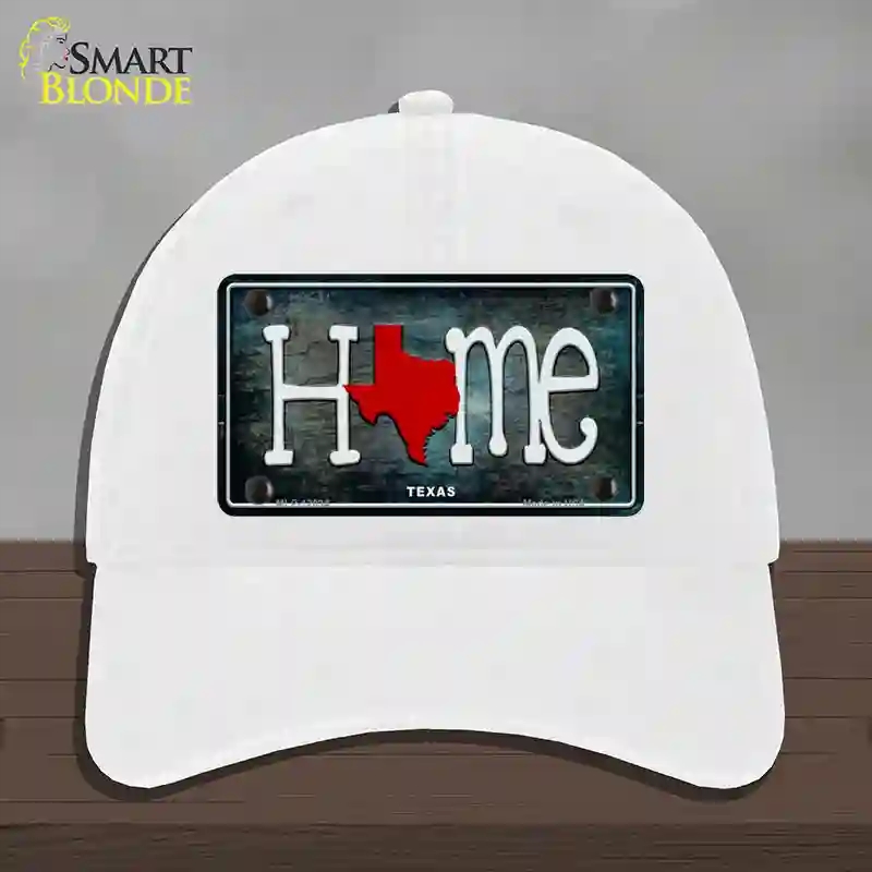 HAT14-MLP-12034 Texas Home State Outline Novelty License Plate Hat, Unconstructed Cotton - White
