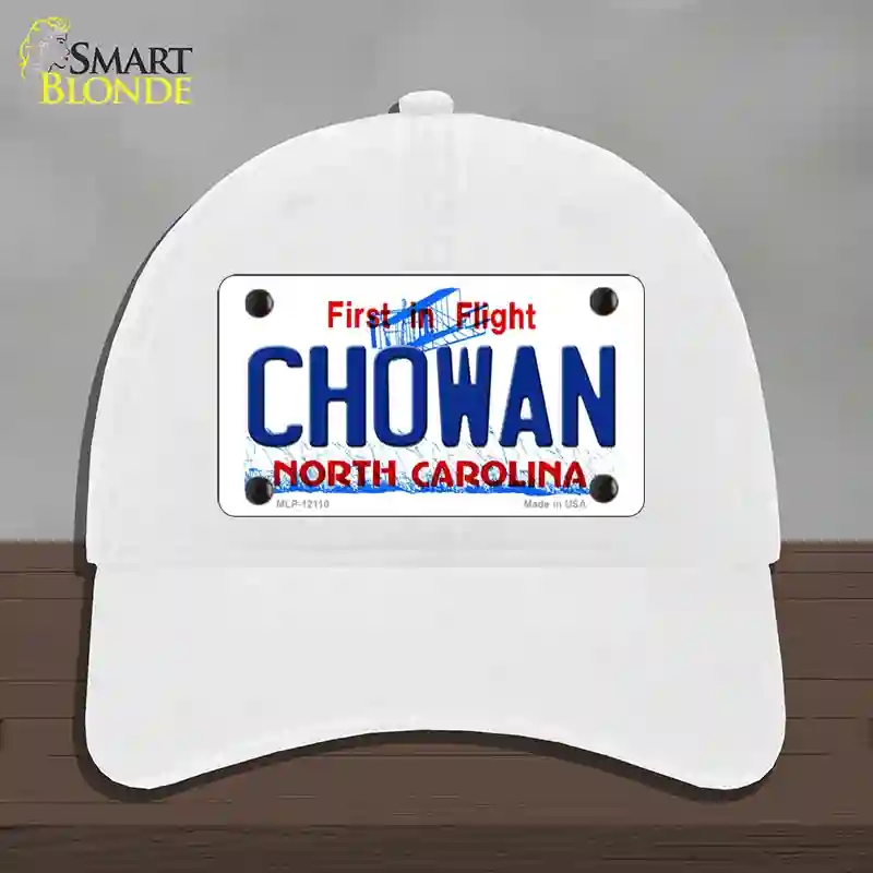 HAT14-MLP-12110 Chowan North Carolina State Novelty License Plate Hat, Unconstructed Cotton - White