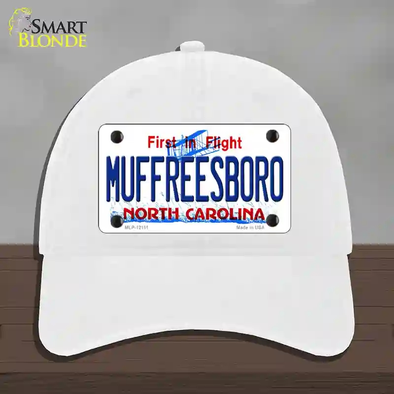 HAT14-MLP-12111 Muffreesboro North Carolina State Novelty License Plate Hat, Unconstructed Cotton - White