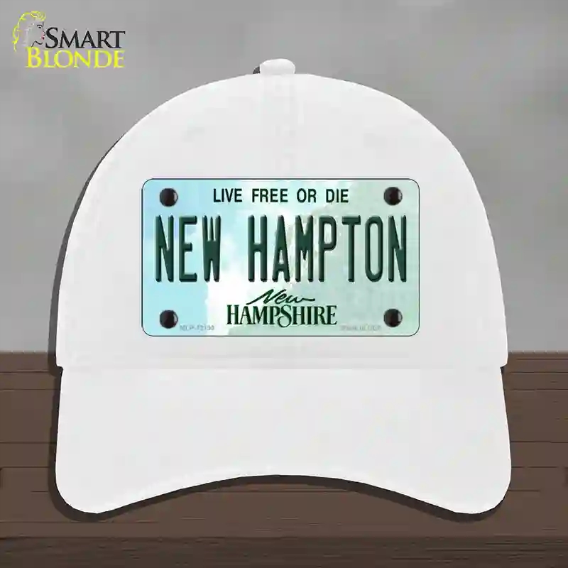 HAT14-MLP-12195   Hampton   Hampshire Novelty License Plate Hat, Unconstructed Cotton - White