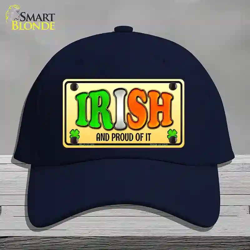 HAT20-MLP-11740 Irish & Proud Novelty License Plate Hat, Cotton - Navy