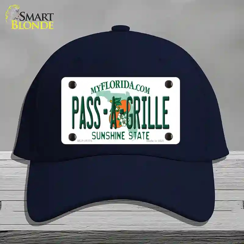 HAT20-MLP-11770 Pass a Grille Florida Novelty License Plate Hat, Cotton - Navy