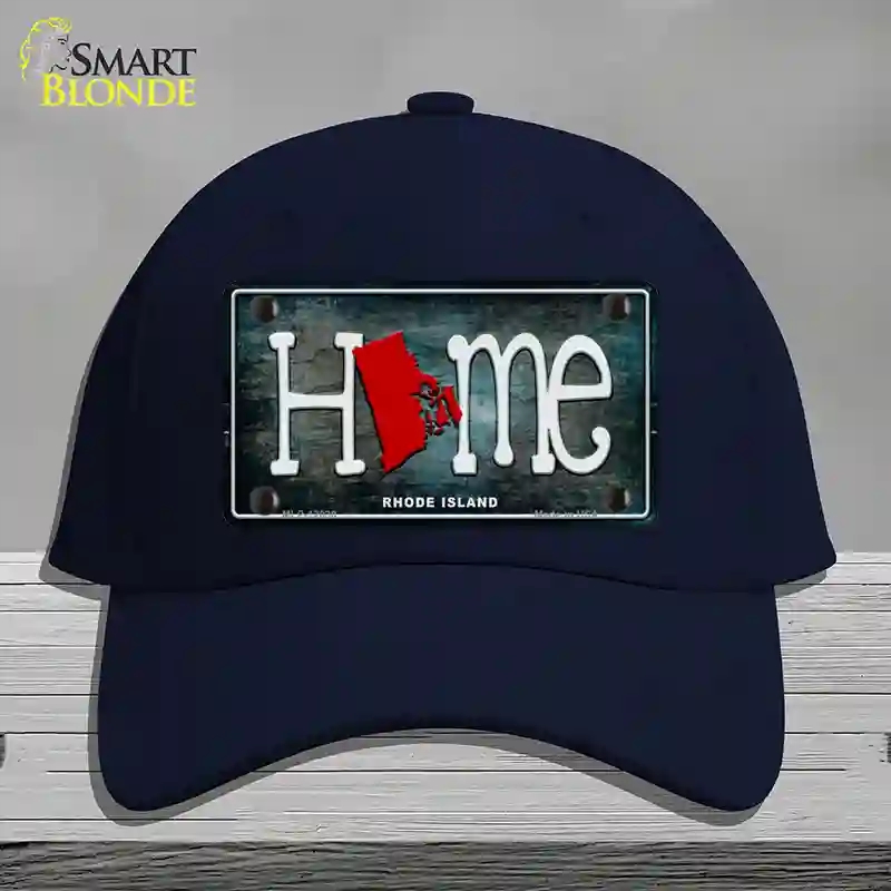 HAT20-MLP-12030 Rhode Island Home State Outline Novelty License Plate Hat, Cotton - Navy