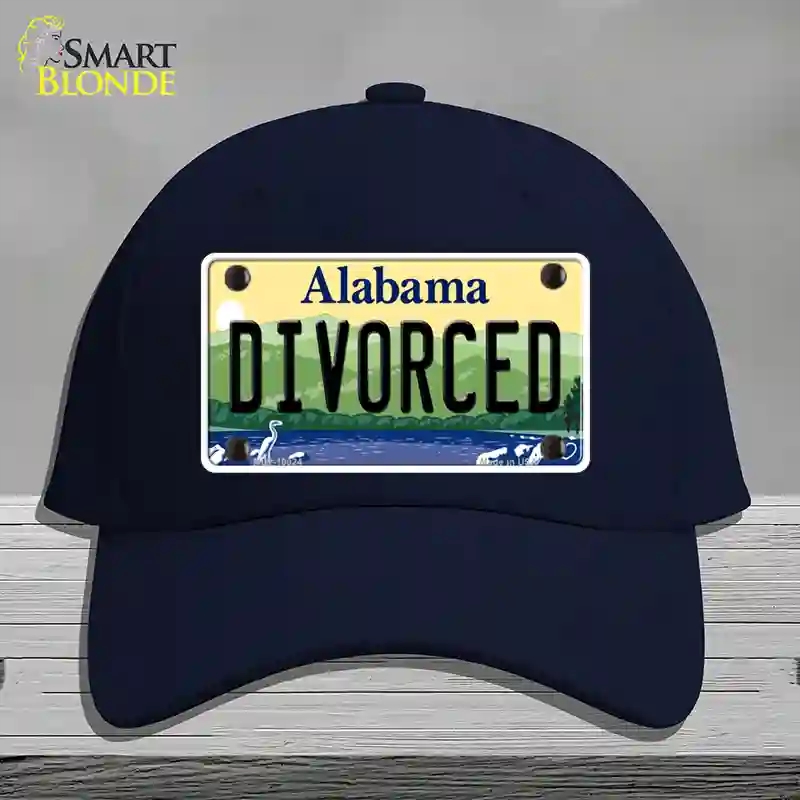 HAT21-MLP-10024 Divorced Alabama Novelty License Plate Hat, Cotton - Navy