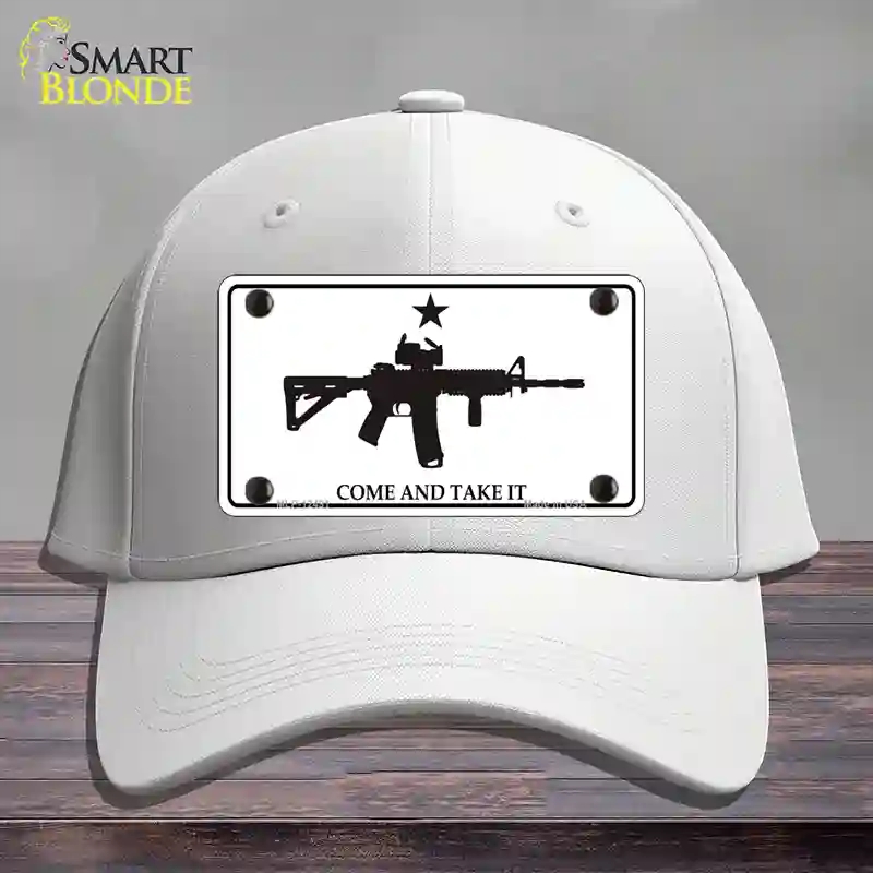 HAT21-MLP-12491 Come & Take It Novelty License Plate Hat, Cotton - White