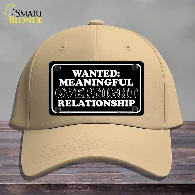 HAT22-MLP-057 Wanted Meaningful Overnight Relationship Novelty License Plate Hat, Cotton - Khaki