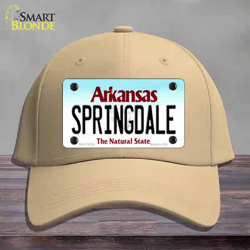 HAT22-MLP-10029 Springdale Arkansas Novelty License Plate Hat, Cotton - Khaki