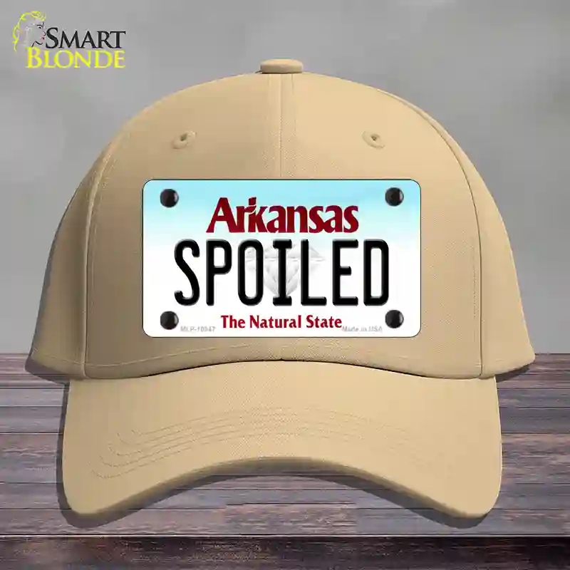 HAT22-MLP-10047 Spoiled Arkansas Novelty License Plate Hat, Cotton - Khaki