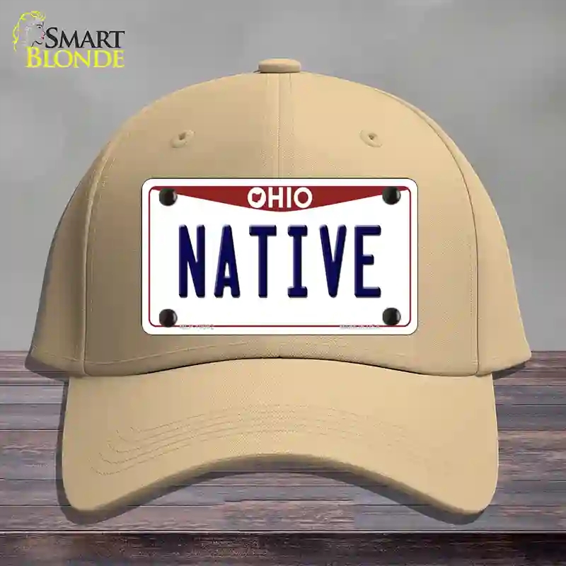 HAT22-MLP-10092 Native Ohio Novelty License Plate Hat, Cotton - Khaki