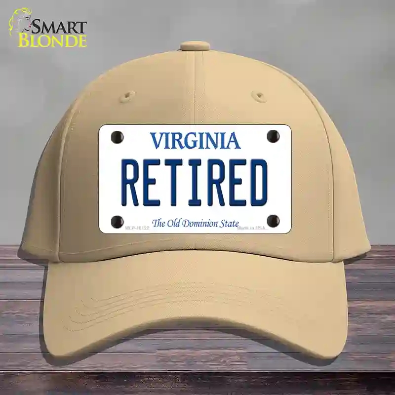 HAT22-MLP-10122 Retired Virginia Novelty License Plate Hat, Cotton - Khaki