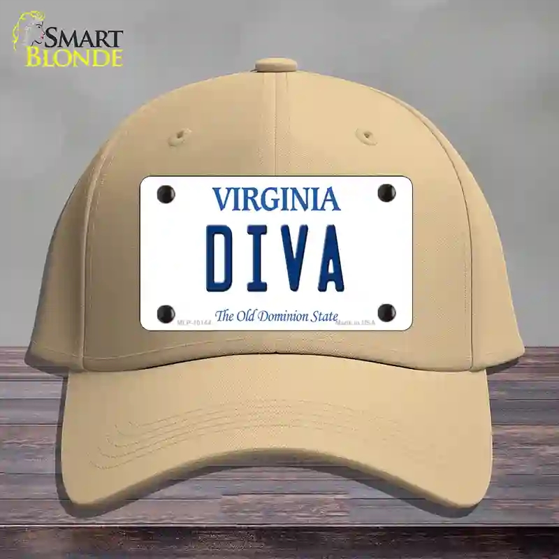 HAT22-MLP-10144 Diva Virginia Novelty License Plate Hat, Cotton - Khaki